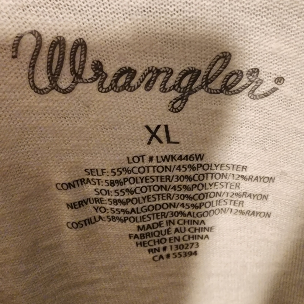 Wrangler Women's Gray and White Ringer Tee - Picture 4 of 5